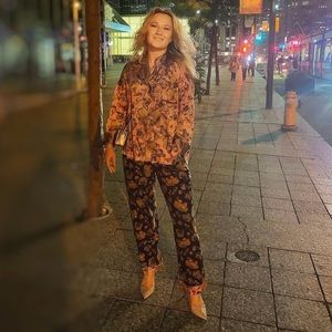 COPY - Printed blouse + trousers set (Pyjama style)